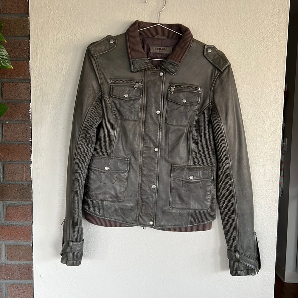 EUC Rehard Italian Grey Leather Moro Jacket
